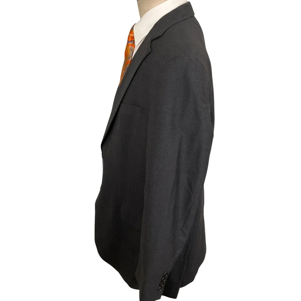 Brooks Brothers 346 Blazer Mens 44R Gray Executive Stretch Suit Jacket Wool